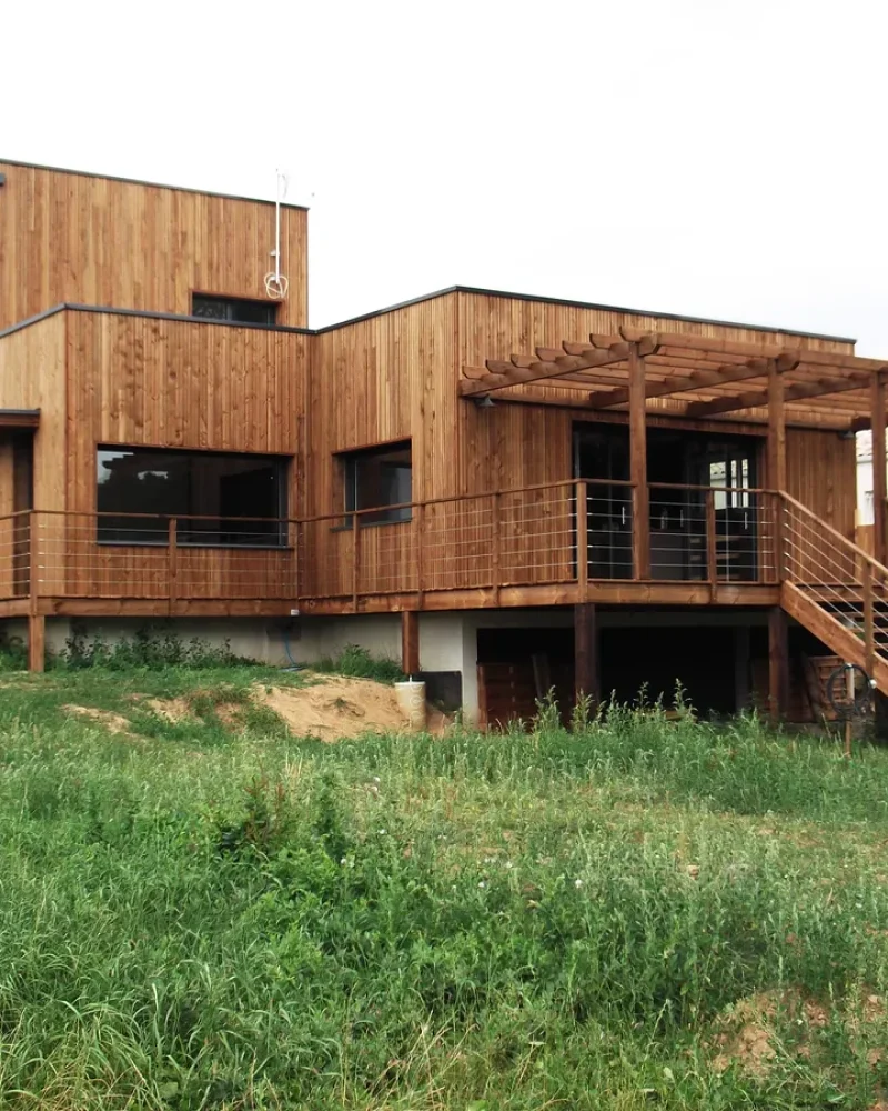 Réalisation d'ossature bois par Cyril Leclair, menuisier agenceur à Treize-Septiers